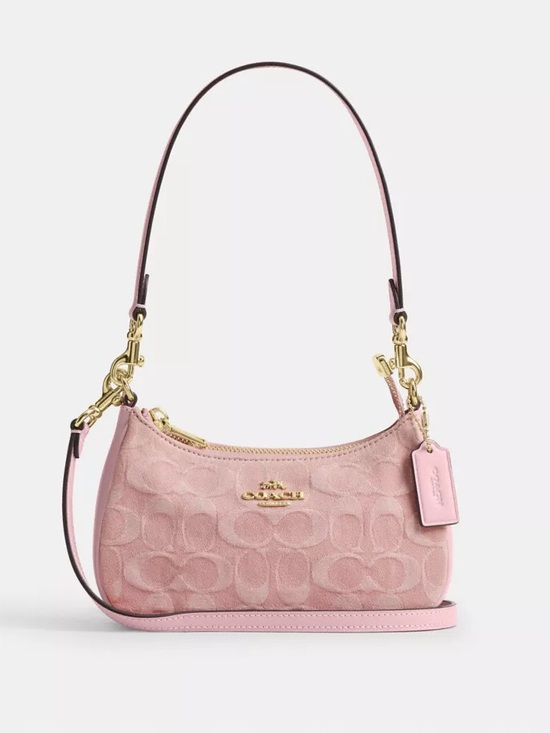 Coach Handbags - Coach Teri Mini Bag In Light Pink Signature Denim NWT